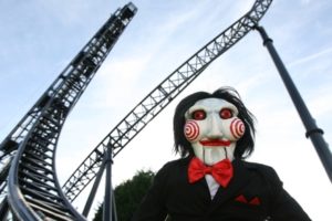 Amusement park rides based on The Saw movie.