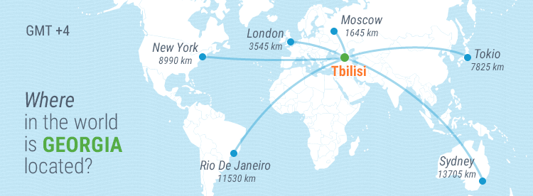 Travel guide to Georgia - country's location.