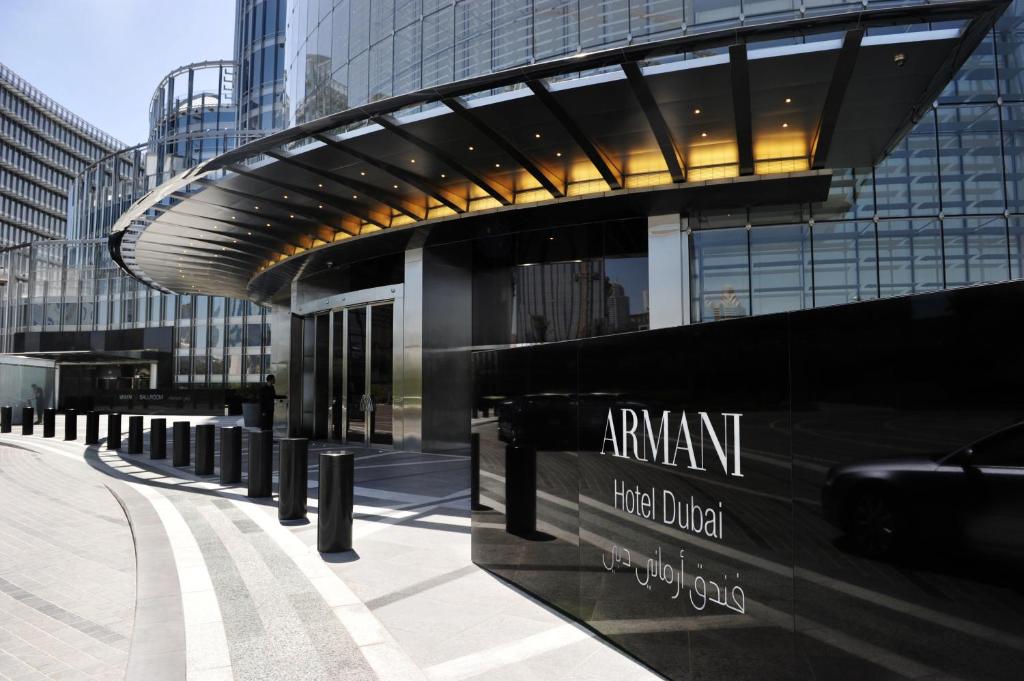 Armani Hotel is a sleek black luxury hotel in Burj Khalifa