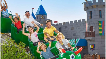 Riders enjoying a rollercoaster ride