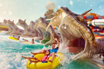 Slithers Slides is one of the thrill activities at Yas Waterworld