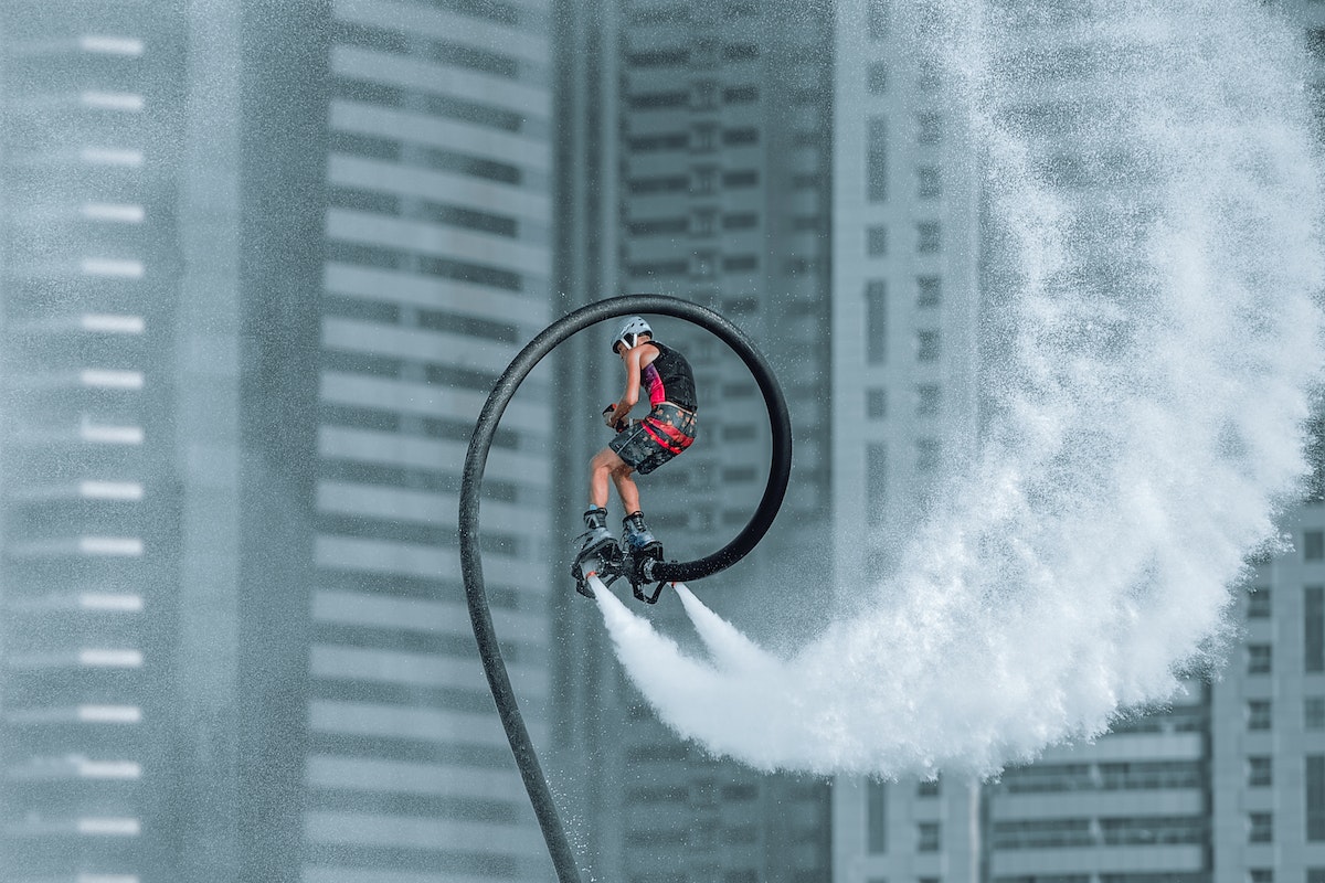 Flyboarding at beautiful Jumeirah beach